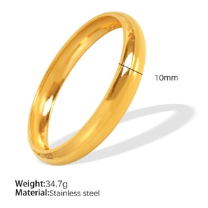 1 Stück Simple Series Einfache einfarbige Edelstahl-Armreifen mit 18 Karat Goldbeschichtung für Damen h5 